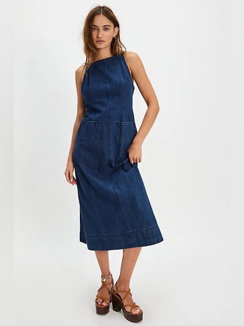 Free People Dex Denim Dress Size Small